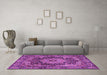 Machine Washable Persian Purple Traditional Area Rugs in a Living Room, wshtr1631pur