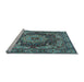 Sideview of Machine Washable Persian Light Blue Traditional Rug, wshtr1631lblu