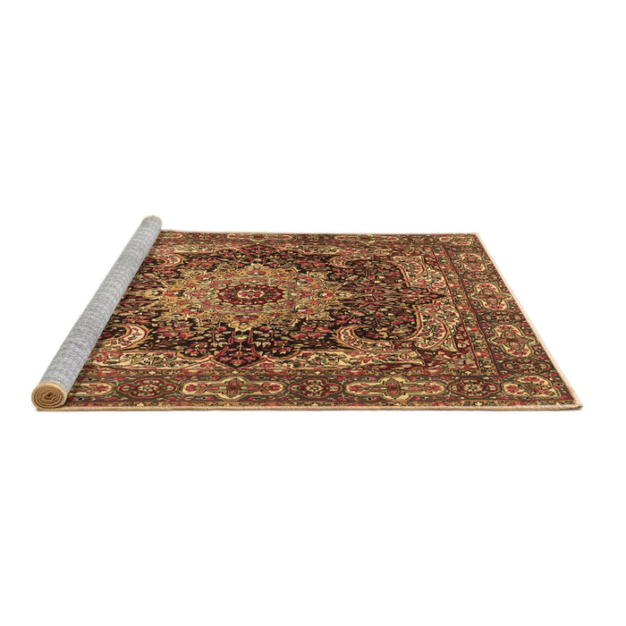 Sideview of Machine Washable Persian Brown Traditional Rug, wshtr1631brn