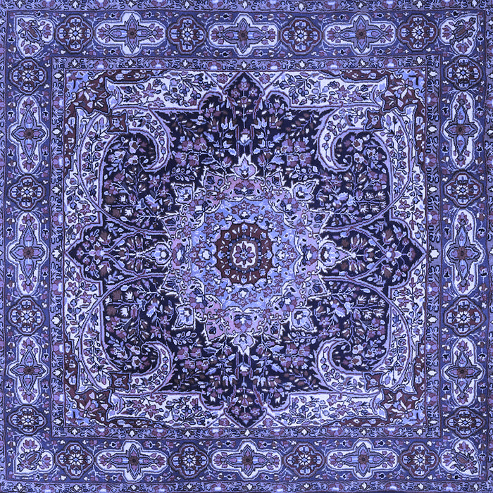 Square Machine Washable Persian Blue Traditional Rug, wshtr1631blu