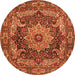 Machine Washable Persian Orange Traditional Area Rugs, wshtr1631org