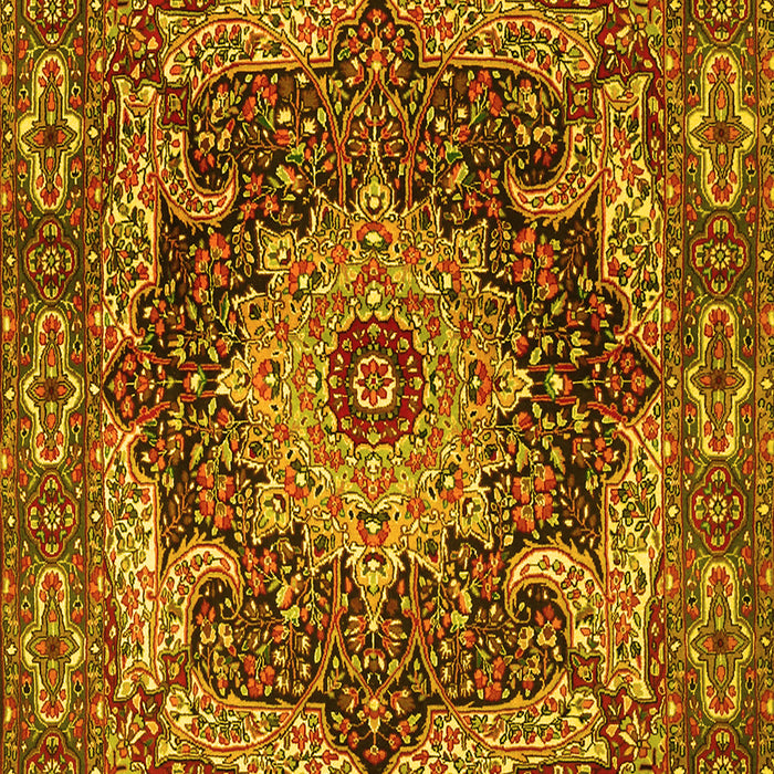 Machine Washable Persian Yellow Traditional Rug, wshtr1631yw