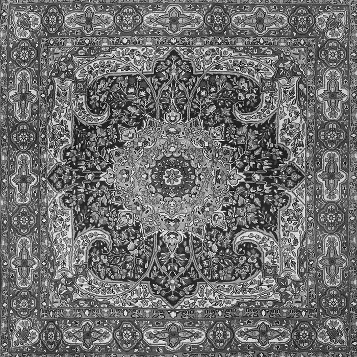 Round Machine Washable Persian Gray Traditional Rug, wshtr1631gry