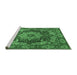 Sideview of Machine Washable Persian Emerald Green Traditional Area Rugs, wshtr1631emgrn