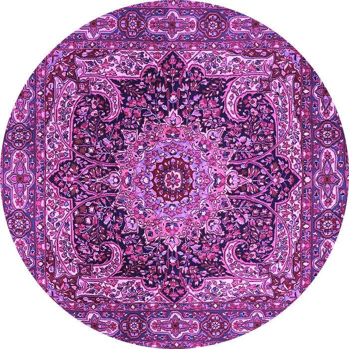 Round Persian Purple Traditional Rug, tr1631pur