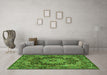 Machine Washable Persian Green Traditional Area Rugs in a Living Room,, wshtr1631grn