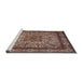 Sideview of Machine Washable Traditional Saffron Red Rug, wshtr1632