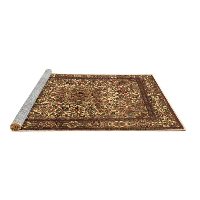 Sideview of Machine Washable Persian Brown Traditional Rug, wshtr1632brn