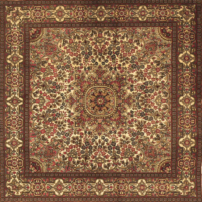 Square Persian Brown Traditional Rug, tr1632brn