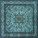 Square Machine Washable Persian Light Blue Traditional Rug, wshtr1632lblu