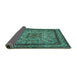 Sideview of Persian Turquoise Traditional Rug, tr1632turq