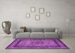 Machine Washable Persian Purple Traditional Area Rugs in a Living Room, wshtr1632pur