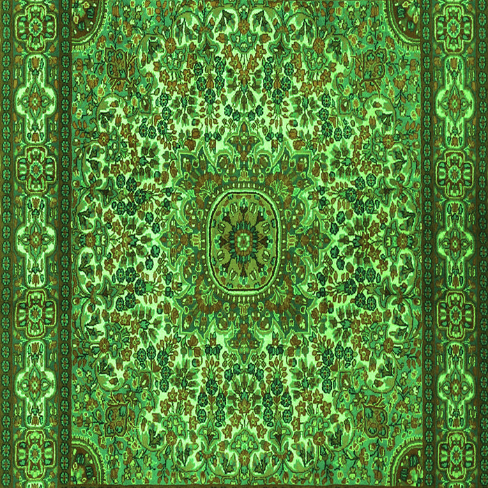 Serging Thickness of Machine Washable Persian Green Traditional Area Rugs, wshtr1632grn