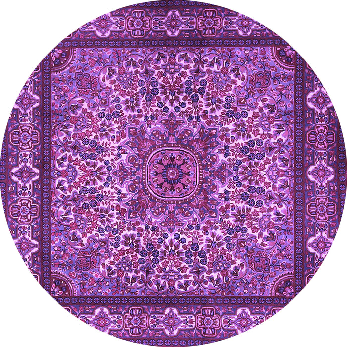 Round Machine Washable Persian Purple Traditional Area Rugs, wshtr1632pur