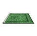 Sideview of Machine Washable Persian Emerald Green Traditional Area Rugs, wshtr1632emgrn