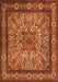 Serging Thickness of Machine Washable Persian Orange Traditional Area Rugs, wshtr1632org