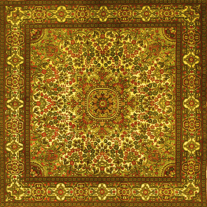 Square Persian Yellow Traditional Rug, tr1632yw