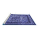 Sideview of Machine Washable Persian Blue Traditional Rug, wshtr1632blu