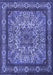 Machine Washable Persian Blue Traditional Rug, wshtr1632blu