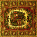 Square Persian Yellow Traditional Rug, tr1633yw