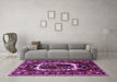 Machine Washable Persian Purple Traditional Area Rugs in a Living Room, wshtr1633pur