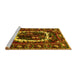 Sideview of Machine Washable Persian Yellow Traditional Rug, wshtr1633yw