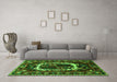 Machine Washable Persian Green Traditional Area Rugs in a Living Room,, wshtr1633grn