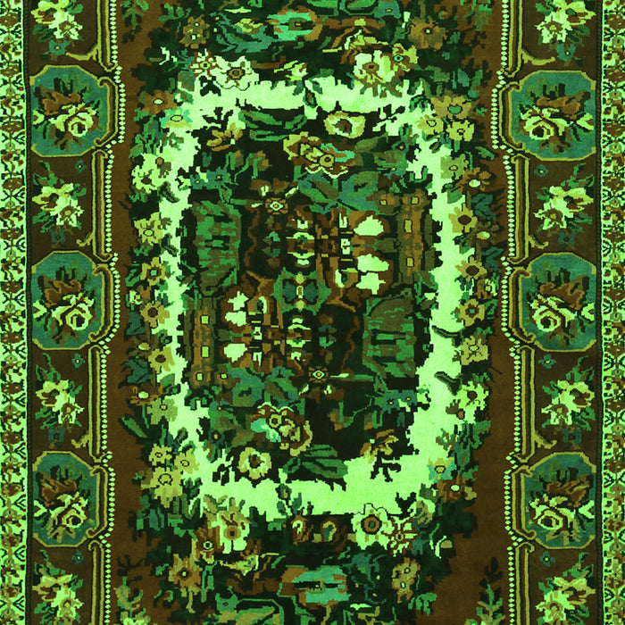 Serging Thickness of Machine Washable Persian Green Traditional Area Rugs, wshtr1633grn