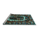 Sideview of Machine Washable Persian Light Blue Traditional Rug, wshtr1633lblu