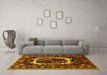 Machine Washable Persian Yellow Traditional Rug in a Living Room, wshtr1633yw