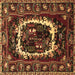 Square Machine Washable Persian Brown Traditional Rug, wshtr1633brn