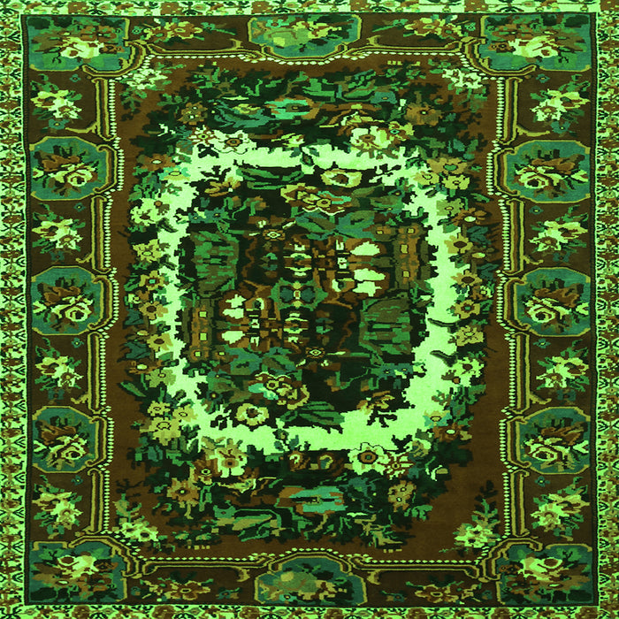 Serging Thickness of Persian Green Traditional Rug, tr1633grn