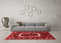 Machine Washable Persian Red Traditional Rug, wshtr1633red