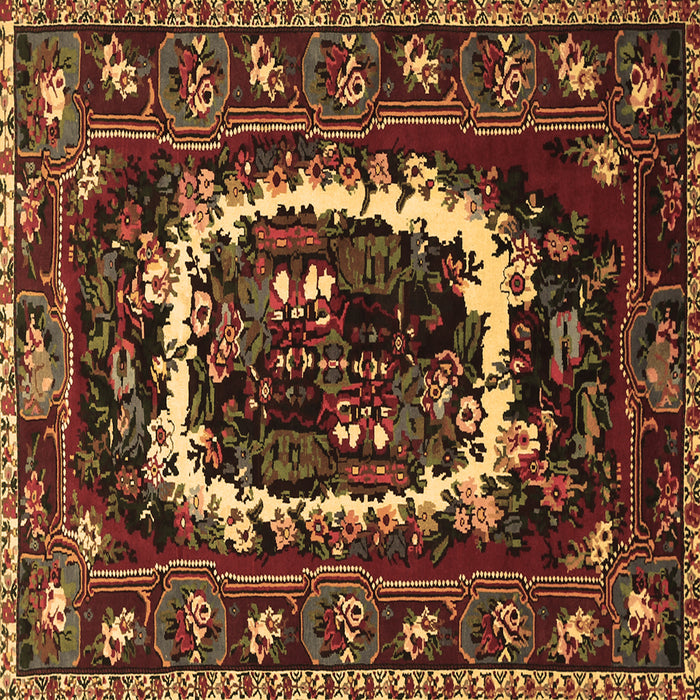 Square Persian Brown Traditional Rug, tr1633brn