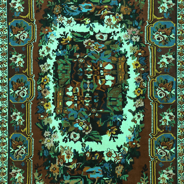 Machine Washable Persian Turquoise Traditional Area Rugs, wshtr1633turq