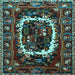 Square Persian Light Blue Traditional Rug, tr1633lblu