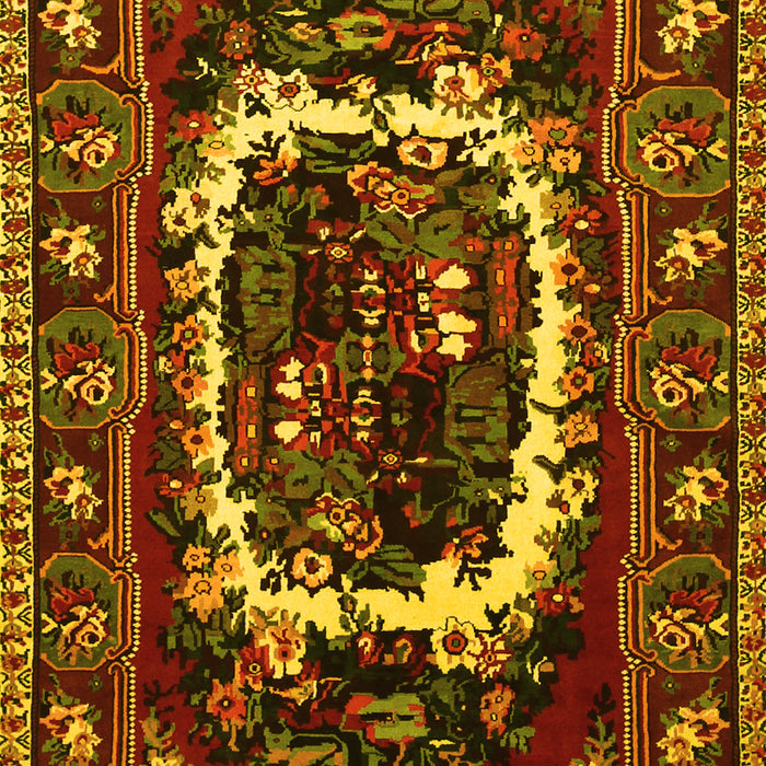 Machine Washable Persian Yellow Traditional Rug, wshtr1633yw