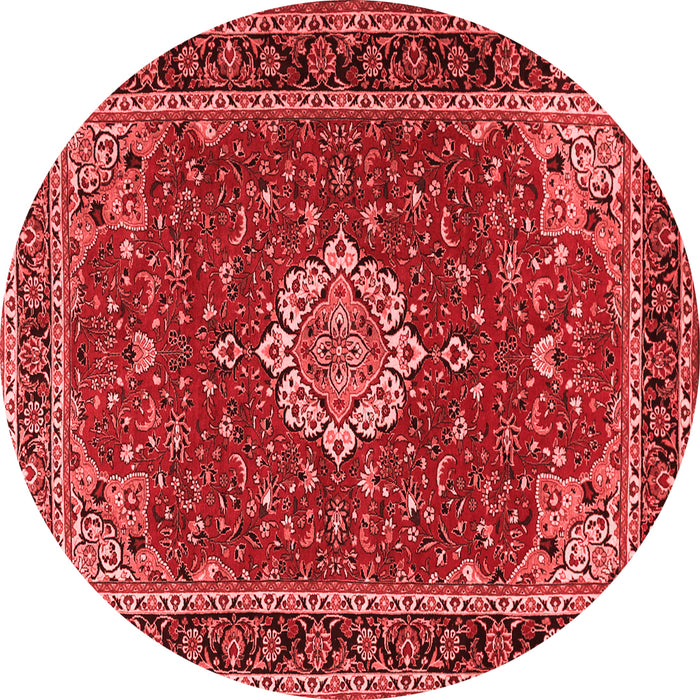 Machine Washable Medallion Red Traditional Rug, wshtr1634red