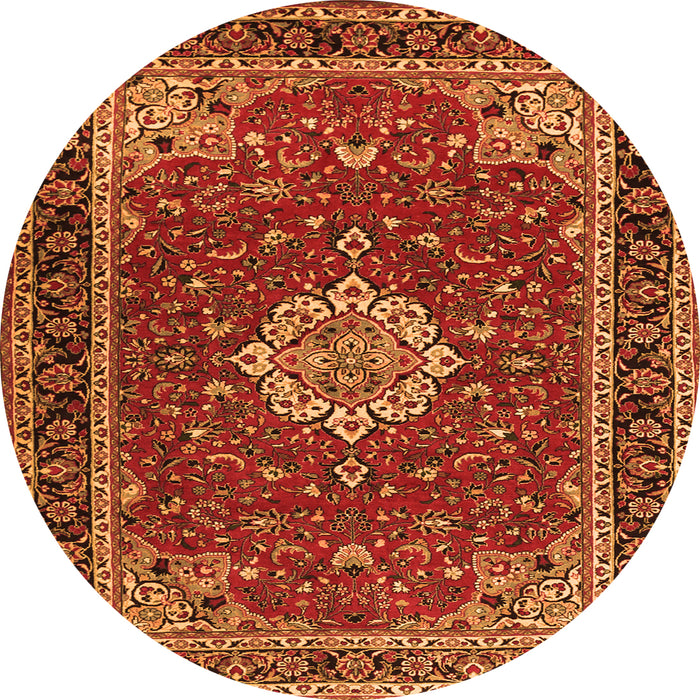 Square Medallion Orange Traditional Rug, tr1634org