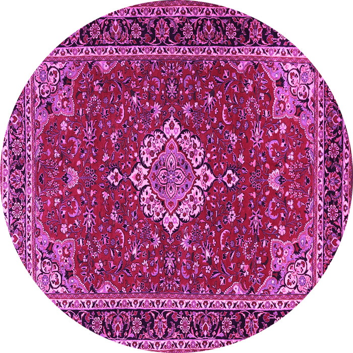 Round Medallion Pink Traditional Rug, tr1634pnk