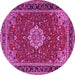 Round Medallion Pink Traditional Rug, tr1634pnk