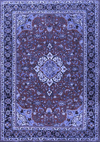 Medallion Blue Traditional Rug, tr1634blu