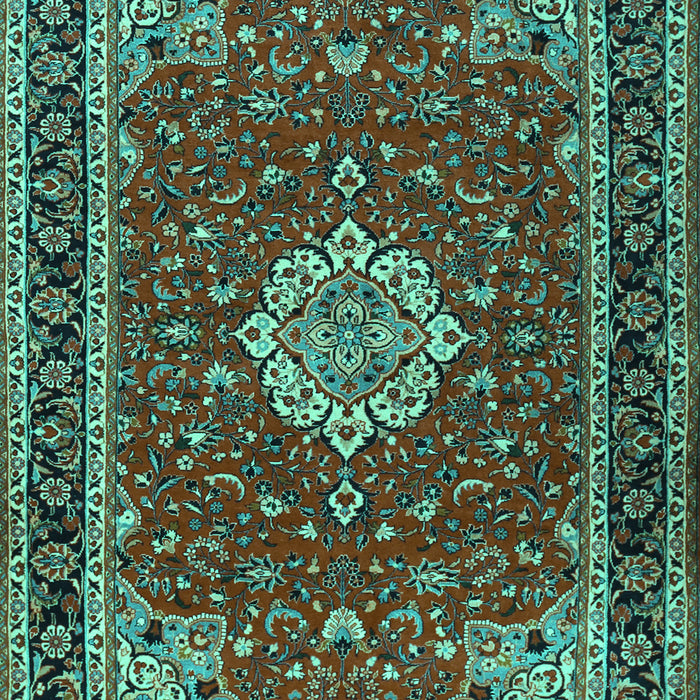 Medallion Turquoise Traditional Rug, tr1634turq