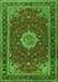 Medallion Green Traditional Rug, tr1634grn