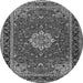 Square Medallion Gray Traditional Rug, tr1634gry