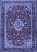 Medallion Blue Traditional Rug, tr1634blu