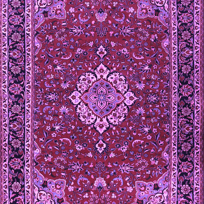 Machine Washable Medallion Purple Traditional Area Rugs, wshtr1634pur