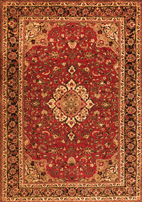 Medallion Orange Traditional Rug, tr1634org