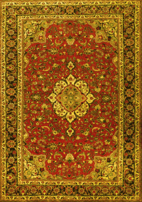 Medallion Yellow Traditional Rug, tr1634yw