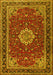 Medallion Yellow Traditional Rug, tr1634yw